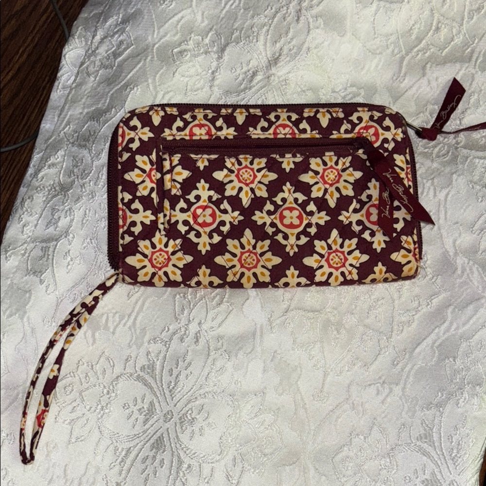 Vera Bradley maroon medallion Patterned Women's Wallet with check book cover